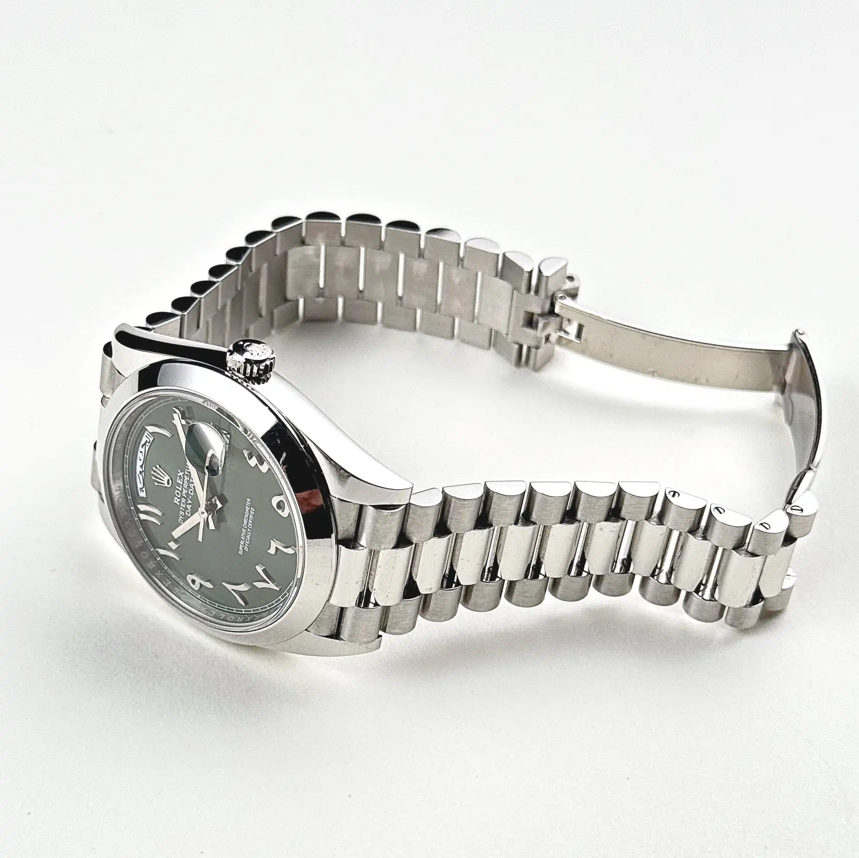 Rolex Day-Date 40 228206 Platinum Olive Green Arabic Dial - Image 6