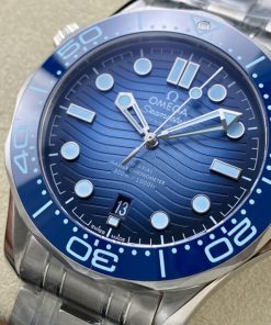 Alternative view of Omega Seamaster Replica Watch Diver 300m 75th Anniversary Summer Blue 41mm