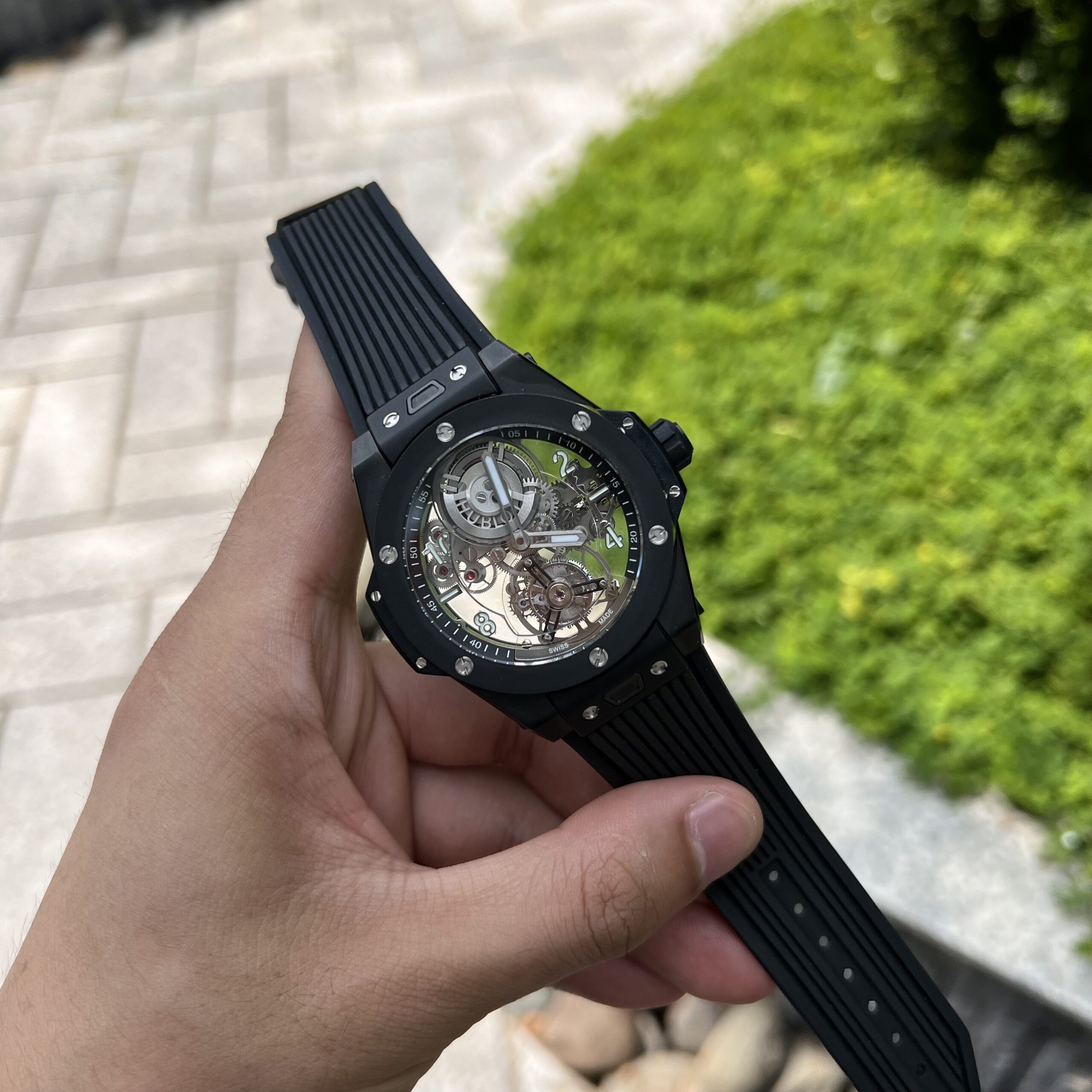 Hublot Big Bang Tourbillon Ceramic Black JB Factory 45mm