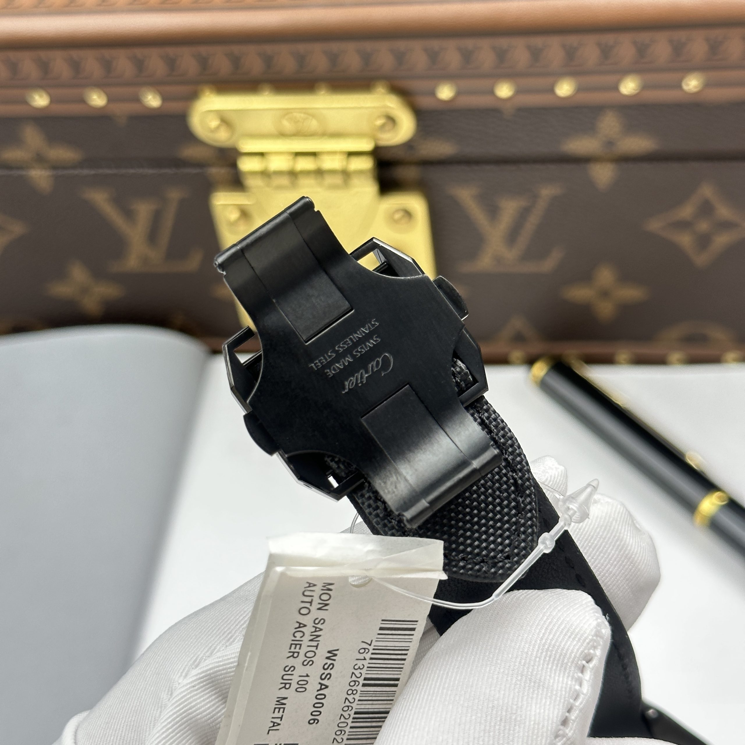 Cartier Santos Fake High-Quality Watch 100 XL Black ADLC Black Dial Rose Gold Bezel 41x51mm - Image 11