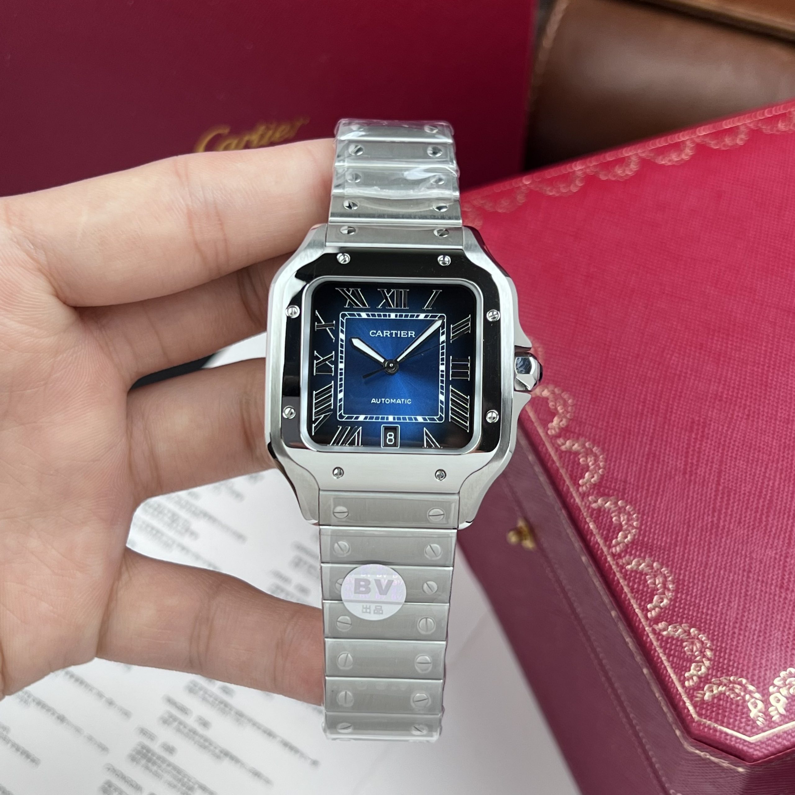 Cartier Best Replica Watch Santos WSSA0030 Blue Dial BV Factory 39.8mm - Image 2