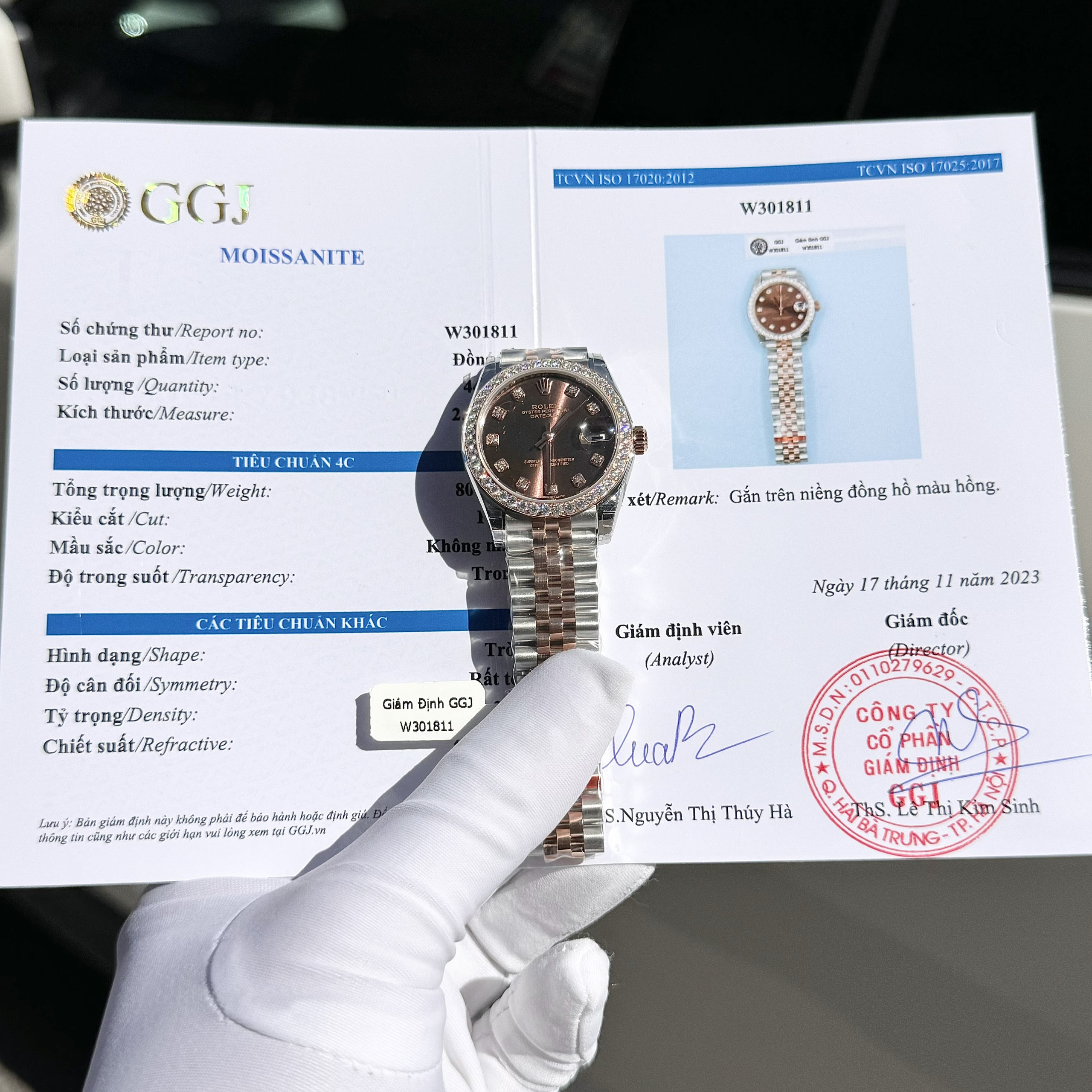 Rolex DateJust Custom Moissanite Diamonds Bezel Chocolate Dial 31mm