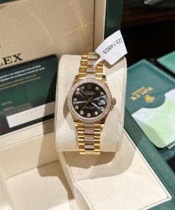 Rolex DateJust 18K Gold Wrapped Custom Diamonds Moissanite 31mm