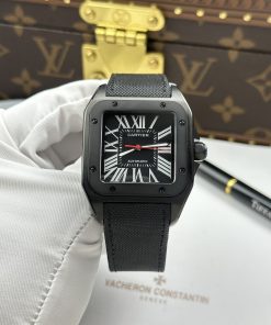 Cartier Santos 100 XL Replica Luxury Watch AlLC Plated Case Black Dial 41x51mm