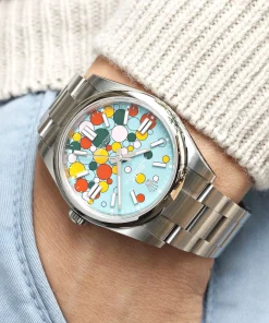 Alternative view of Rolex Oyster Perpetual 41 124300 Stainless Steel ‘Celebration Motif’ Dial