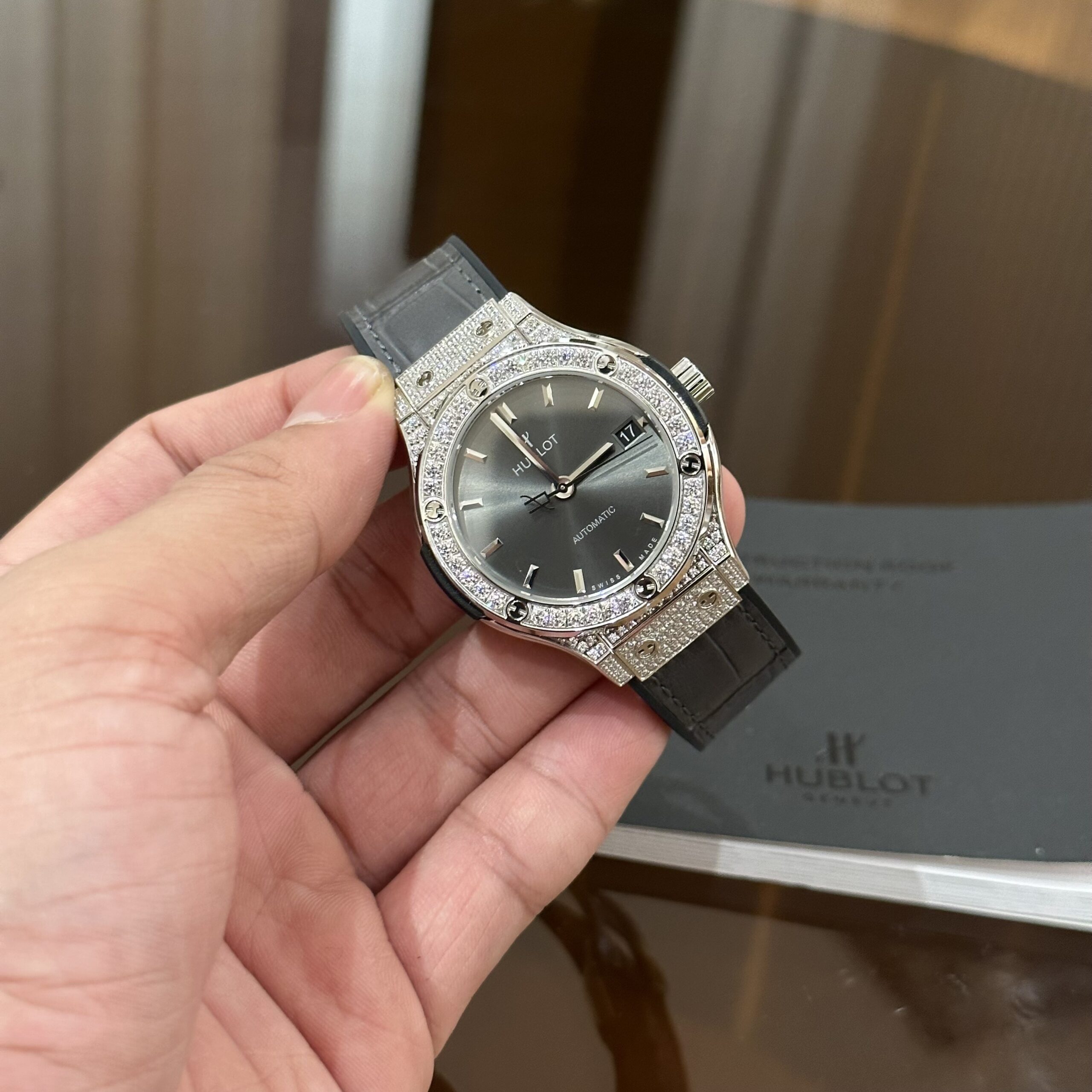 Hublot Classic Fusion Diamonds Gray Dial Watch 38mm - Image 3