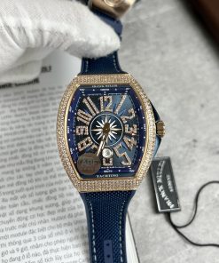 Franck Muller V45 Watch Rose Gold Blue Color ABF Factory 45mm