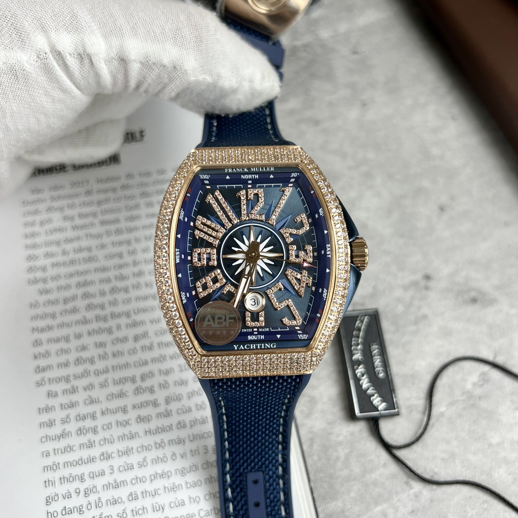 Franck Muller V45 Watch Rose Gold Blue Color ABF Factory 45mm
