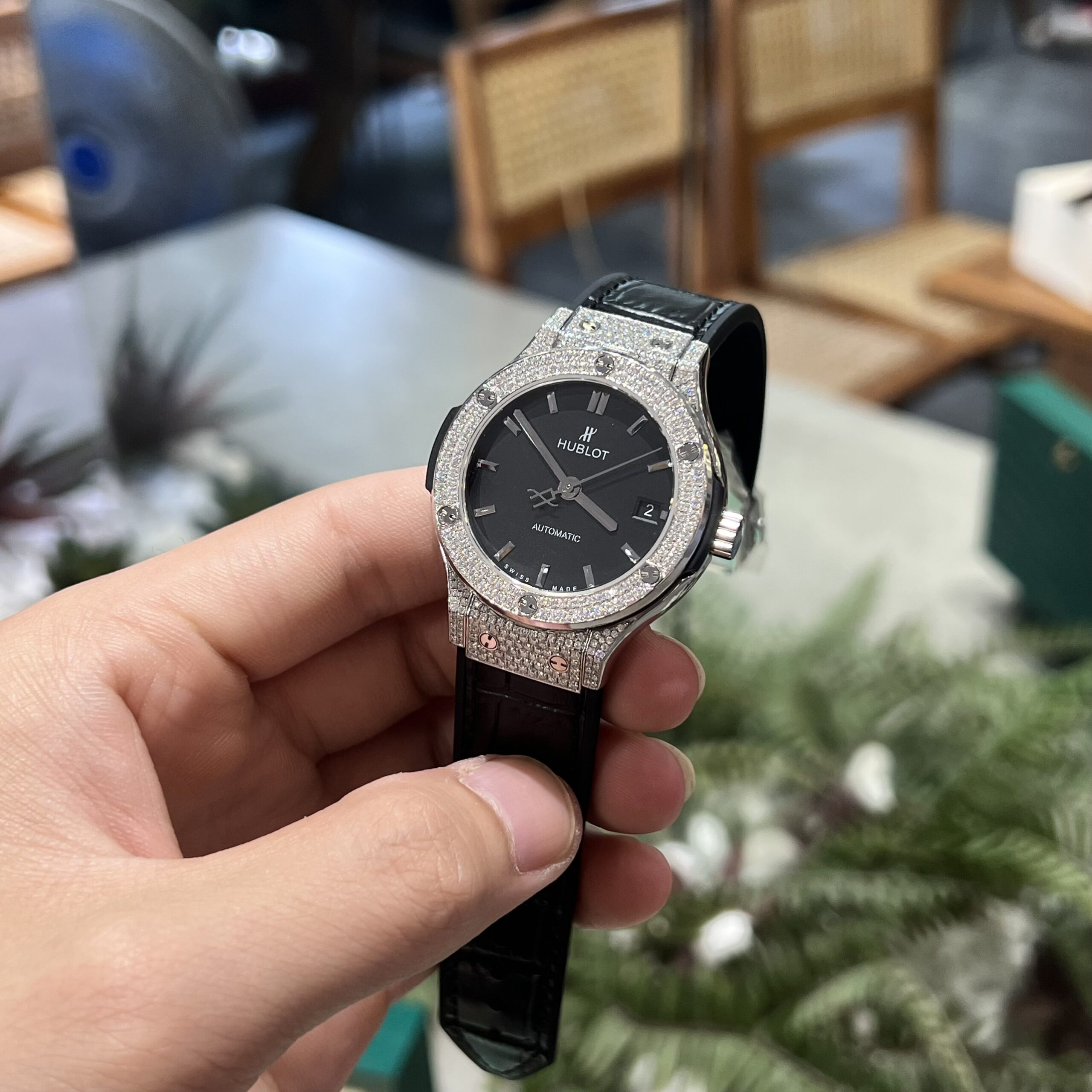Hublot Classic Fusion Titanium Custom Diamonds Moissanite Black 38mm - Image 3