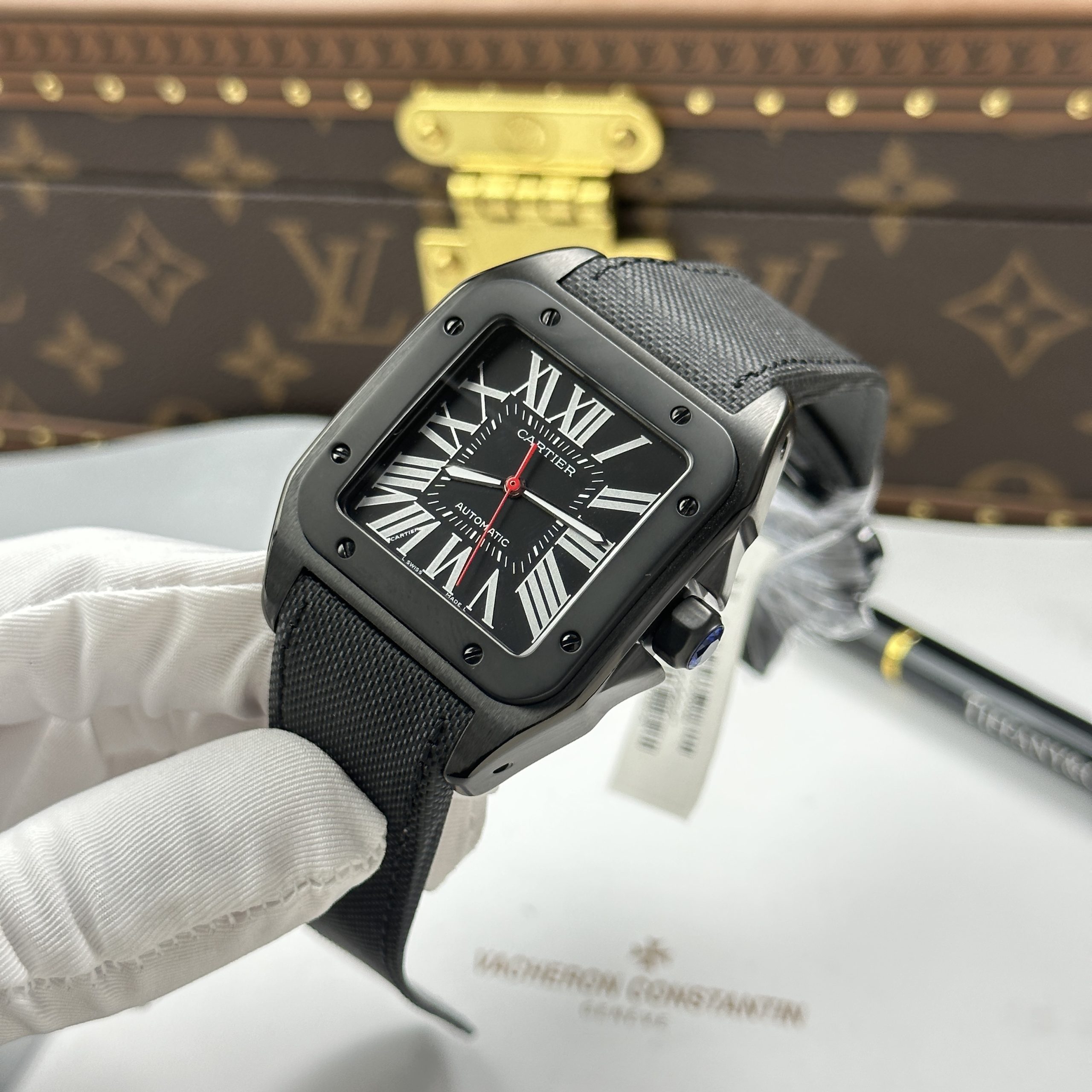 Cartier Santos 100 XL Replica Luxury Watch AlLC Plated Case Black Dial 41x51mm - Image 5