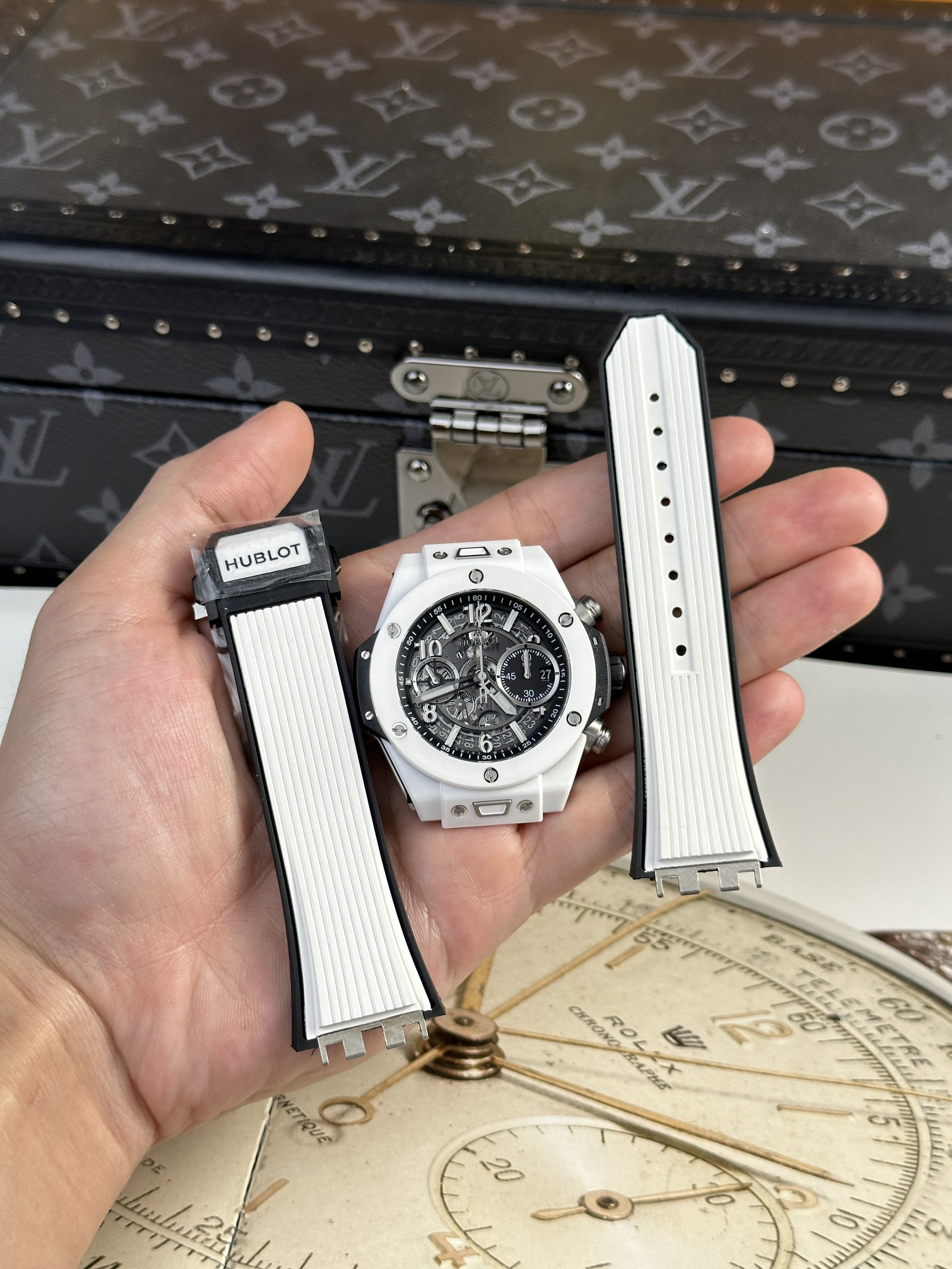 Hublot Big Bang Unico White Ceramic Replica Watch BBF Factory 44mm