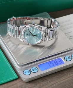 Rolex Day-Date 128236 Replica 11 Ice Blue Face Weight 159gr Factory QF 36mm