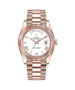 Rolex Day-Date 40 228235 Rose Gold White Roman Dial