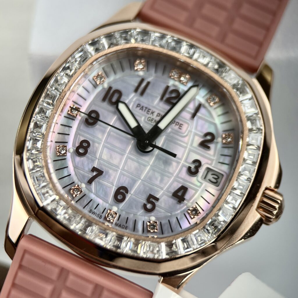 Patek Philippe Aquanaut 5072R Gold Wrapped Customs Moissanite Diamonds 35.6mm - Image 5