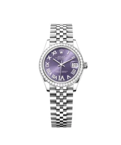 Rolex Datejust 31 278384RBR ‘Ladies’ Stainless Steel Diamond Bezel Violet Roman Dial Jubilee