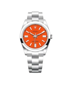 Rolex Oyster Perpetual 36 126000 Stainless Steel Coral Red Dial