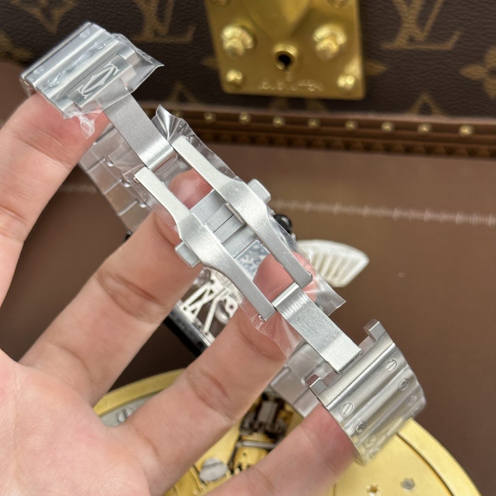 Đồng Hồ Cartier Santos de Cartier Skeleton Rep 11 Demi Mặt Xanh Lá Cây Nhà Máy MLF 39.8mm