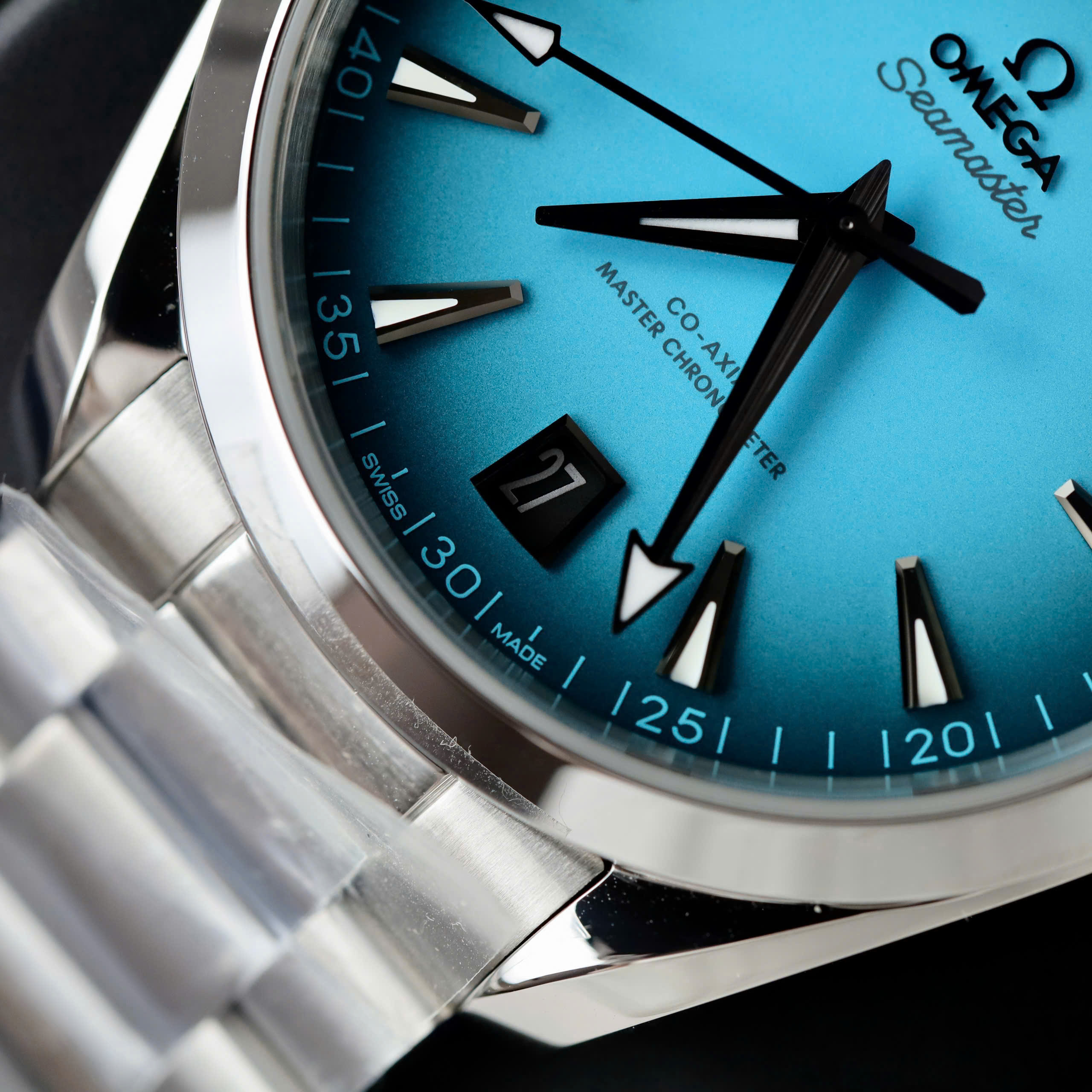 Omega Seamaster Replica Watch Blue Dial Co-Axial Luminous Markers VS Factory 41mm - Image 3
