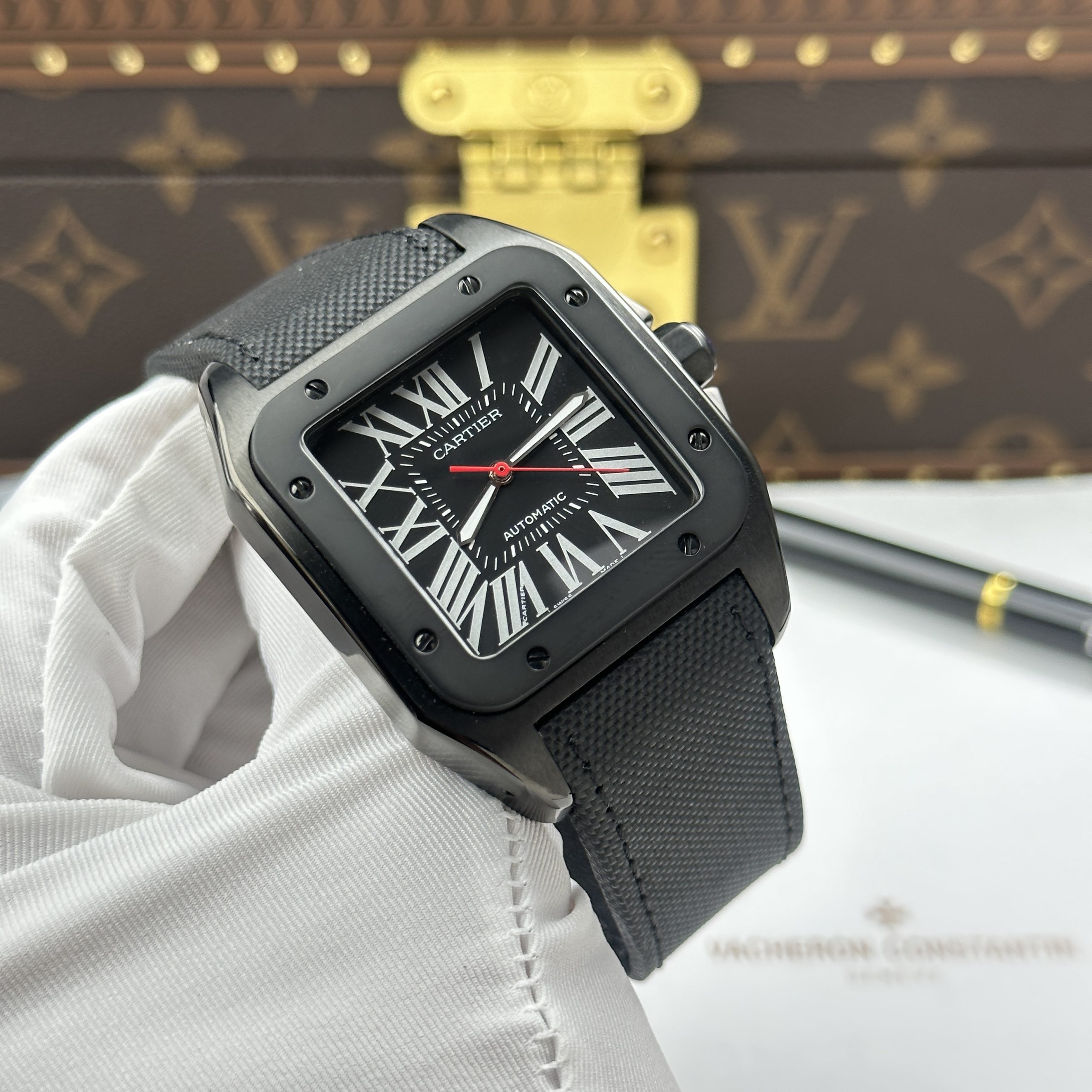 Cartier Santos 100 XL Replica Luxury Watch AlLC Plated Case Black Dial 41x51mm - Image 4
