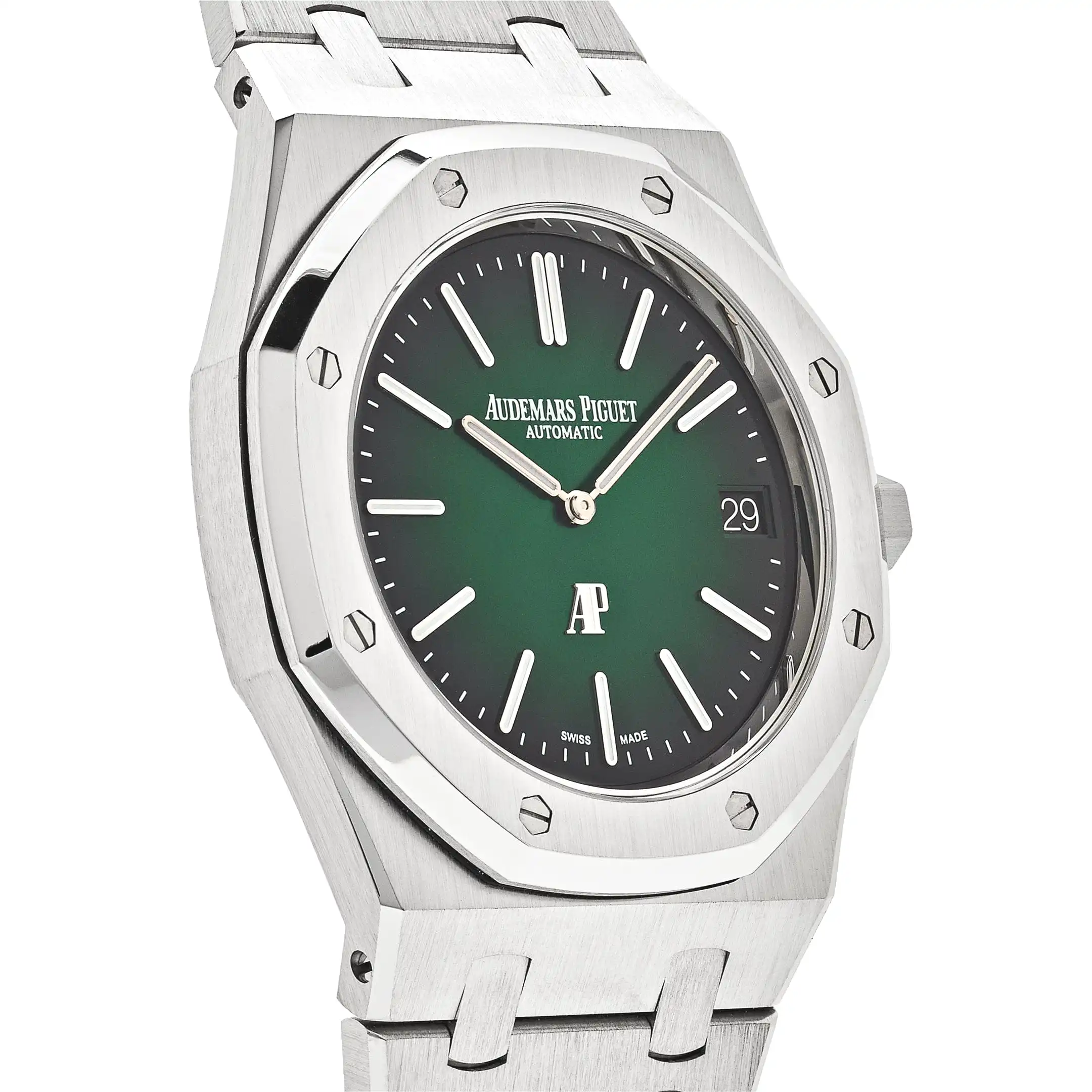 Audemars Piguet Royal Oak 15202PT.OO.1240PT.01 ‘Jumbo’ Extra-Thin Platinum Green Dial - Image 5