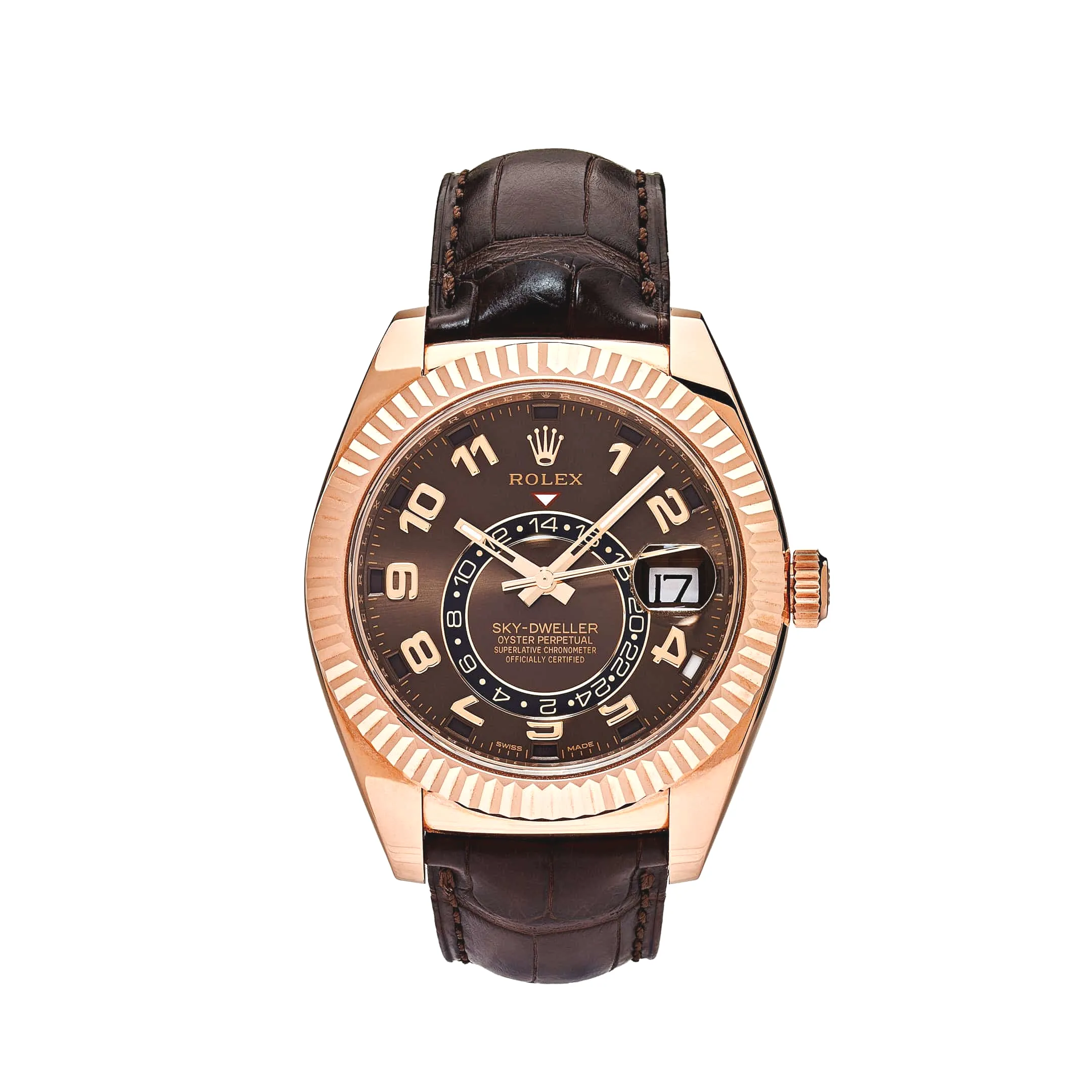 Rolex Sky-Dweller 326135 Rose Gold Chocolate Dial 42mm