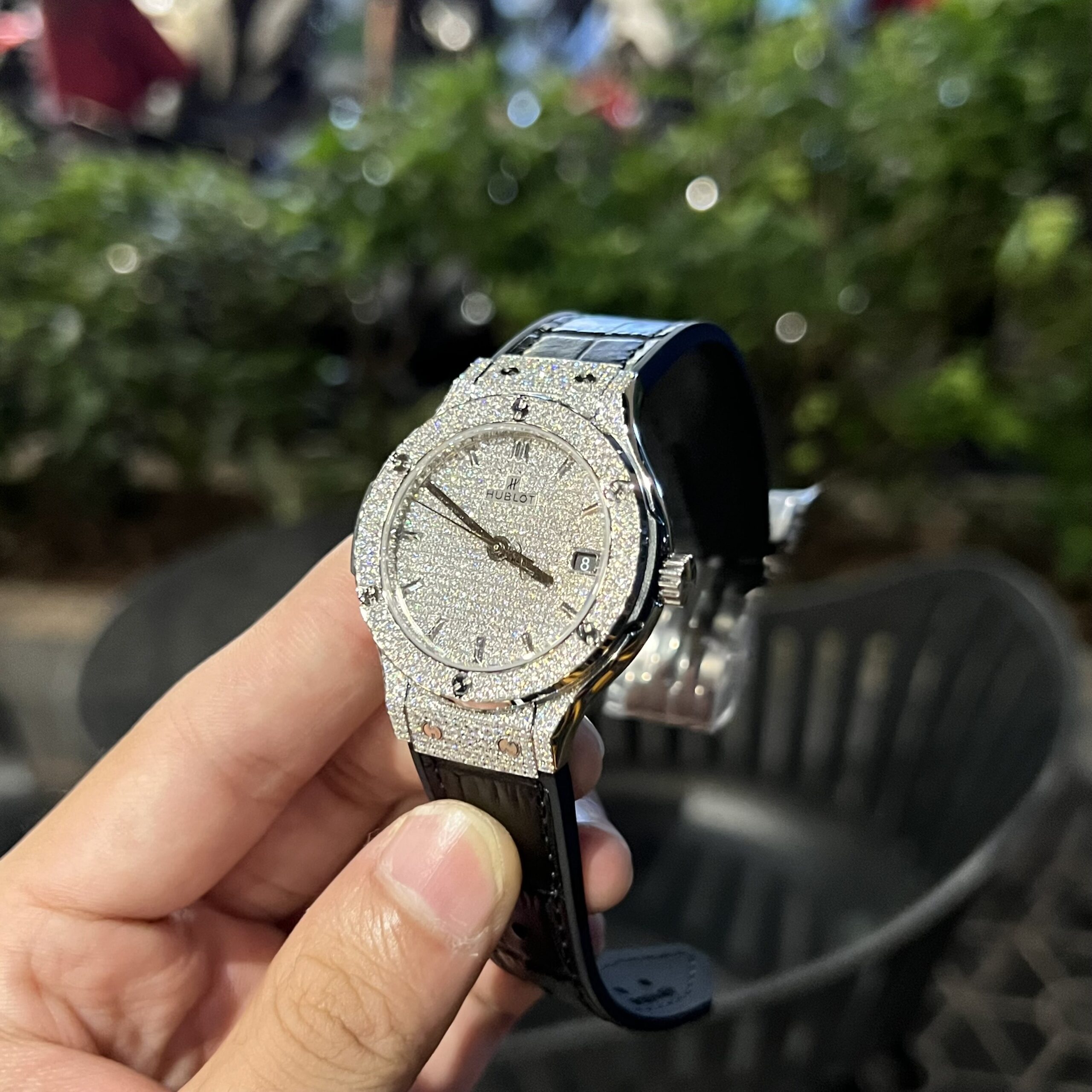 Hublot Classic Fusion Titanium Custom Full Diamonds Moissanite 38mm - Image 4