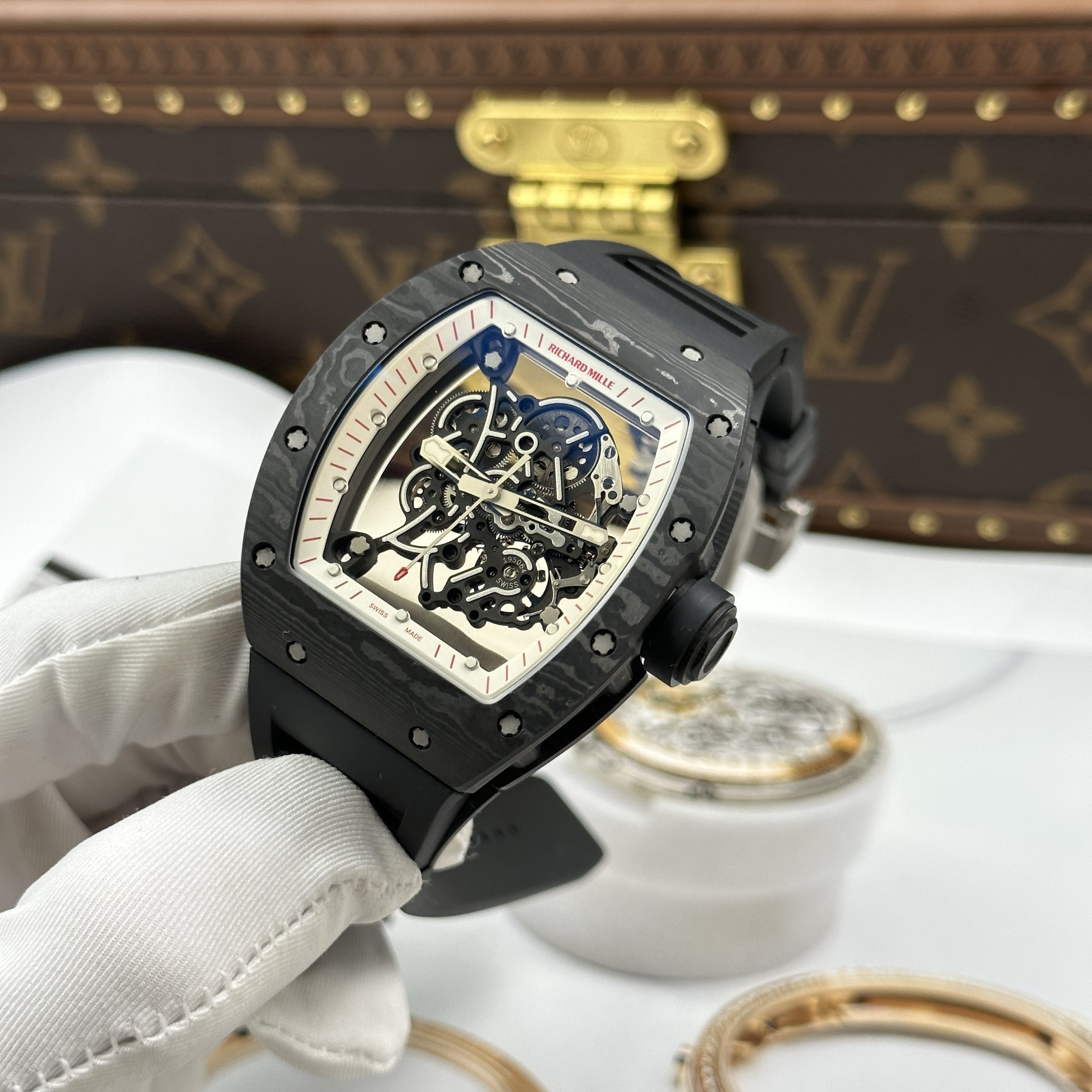 Richard Mille Carbon Crafting NTPT RM055 Black Rubber Strap ZF Factory 49.9×42.7mm - Image 5