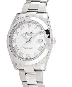 Alternative view of Rolex Datejust 41 126300 Stainless Steel White Roman Dial Oyster