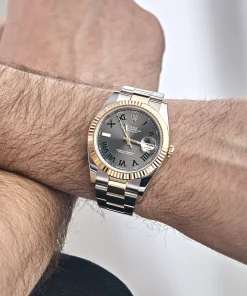 Alternative view of Rolex Datejust 41 126333 Yellow Gold Stainless Steel Wimbledon Slate Dial Oyster
