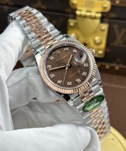 Alternative view of Rolex DateJust Rep 11 Watch Chocolate Brown Dial Jubilee Strap Factory AR 36mm