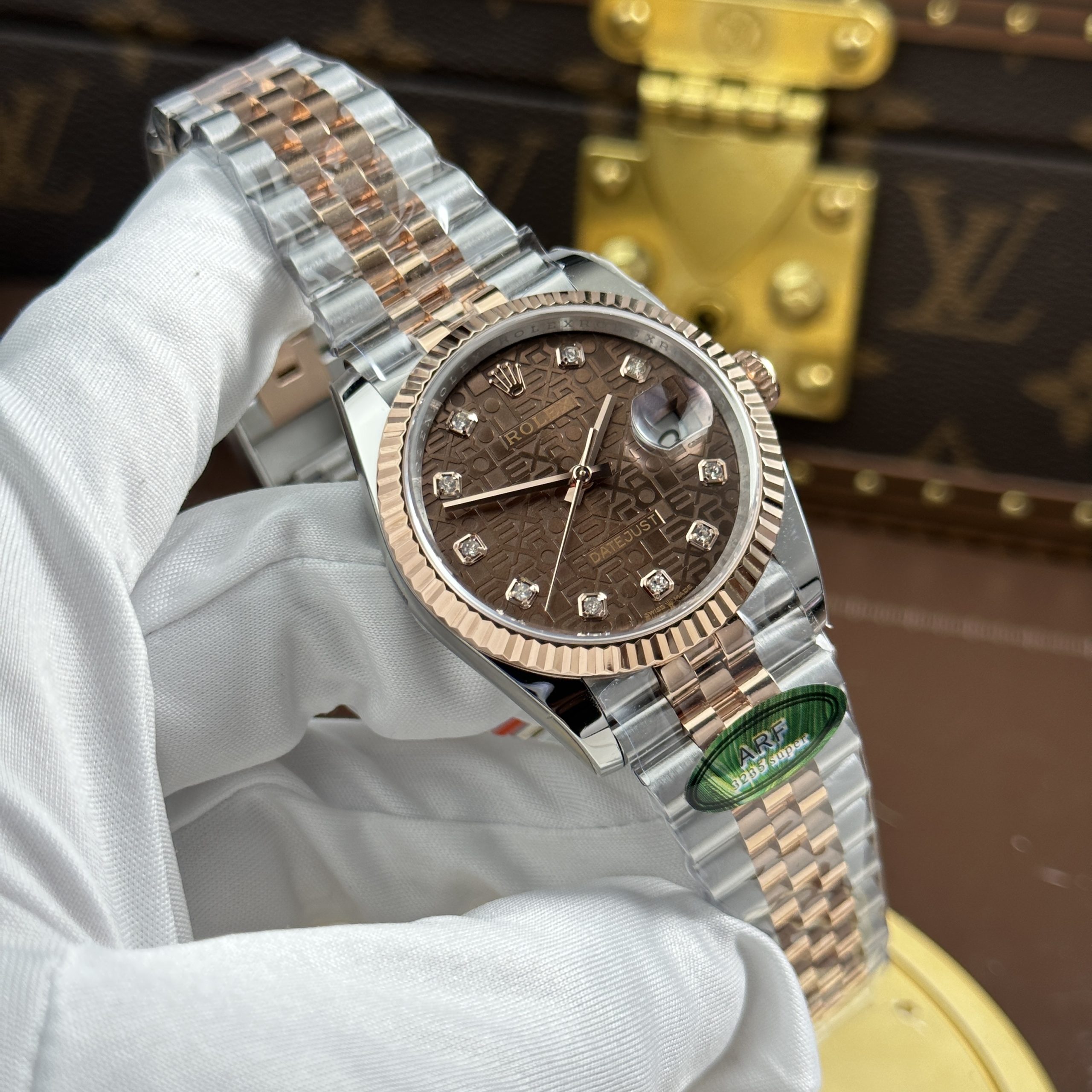 Rolex DateJust Rep 11 Watch Chocolate Brown Dial Jubilee Strap Factory AR 36mm - Image 2