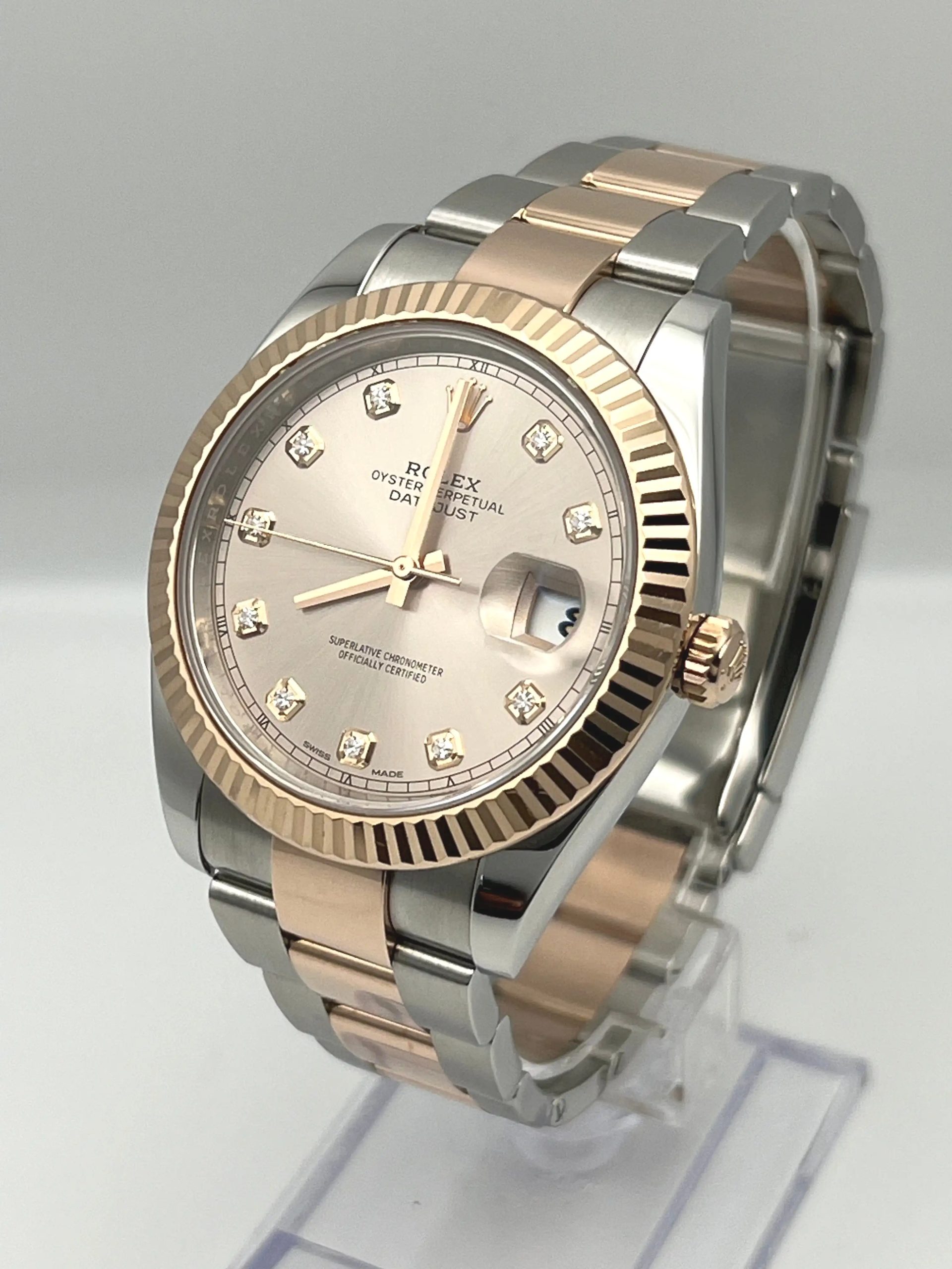 Rolex Datejust 41 126331 Rose Gold Stainless Steel Sundust Diamond Dial - Image 3