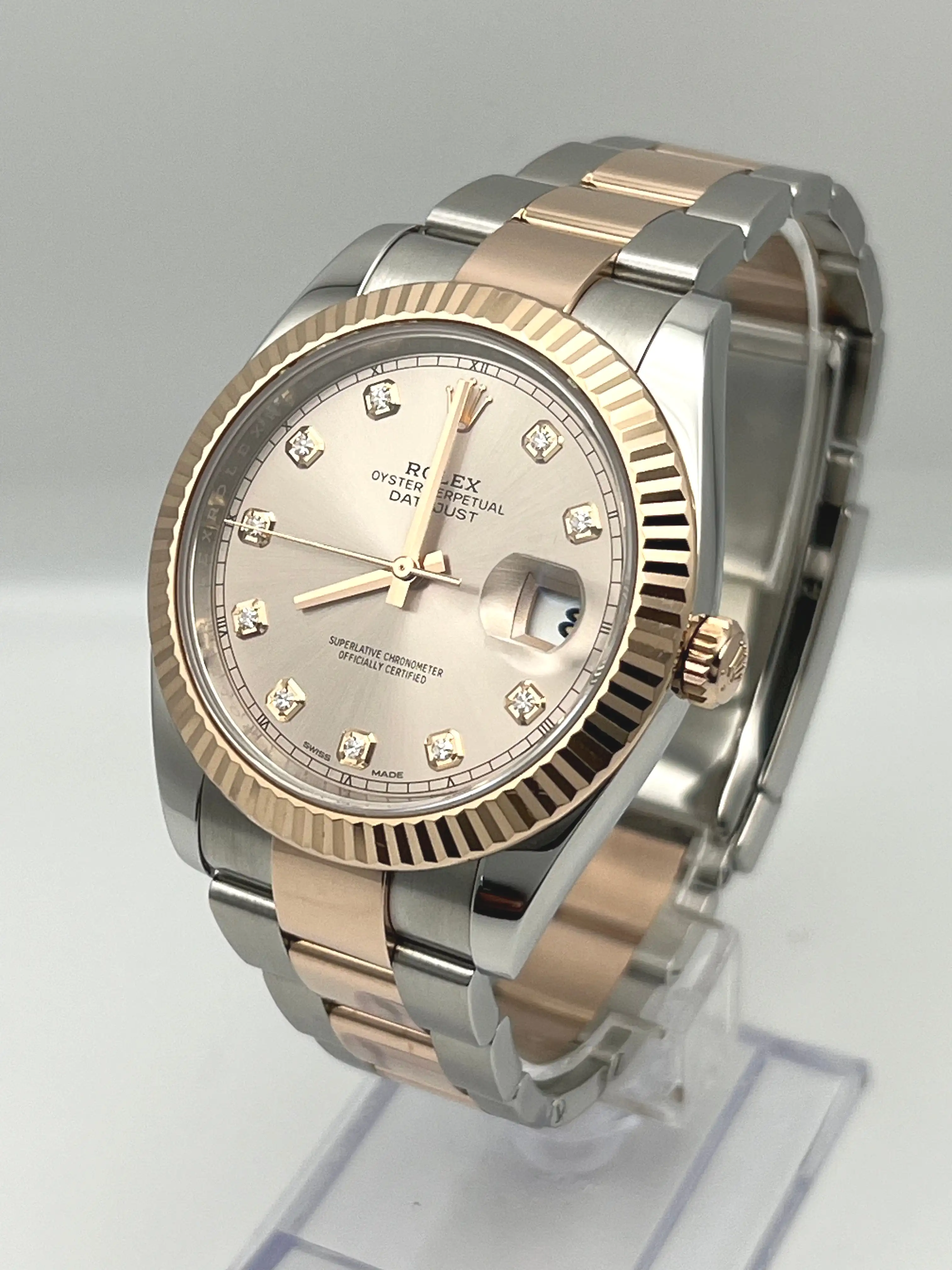 Rolex Datejust 41 126331 Rose Gold Stainless Steel Sundust Diamond Dial - Image 3