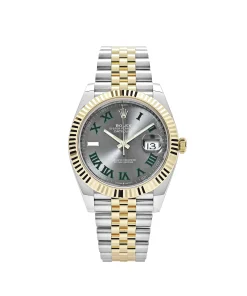 Rolex Datejust 41 126333 Wimbledon Yellow Gold Stainless Steel Slate Dial Jubilee