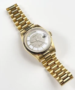 Alternative view of Rolex Day-Date 18238 Yellow Gold Carousel Diamond Dial Presidential Bracelet
