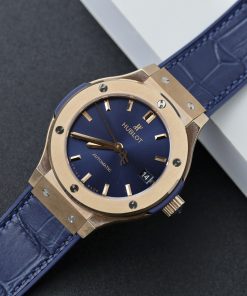 Alternative view of Hublot Replica 11 Watch Classic Fusion King Gold Blue Dial JJF 2024 38mm
