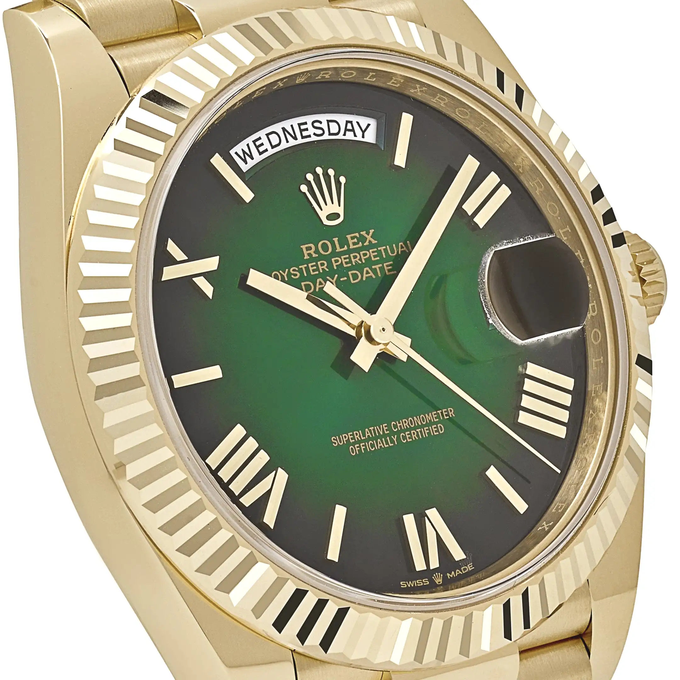 Rolex Day-Date 40 228238 Yellow Gold Green Ombre Roman Numeral Dial - Image 5