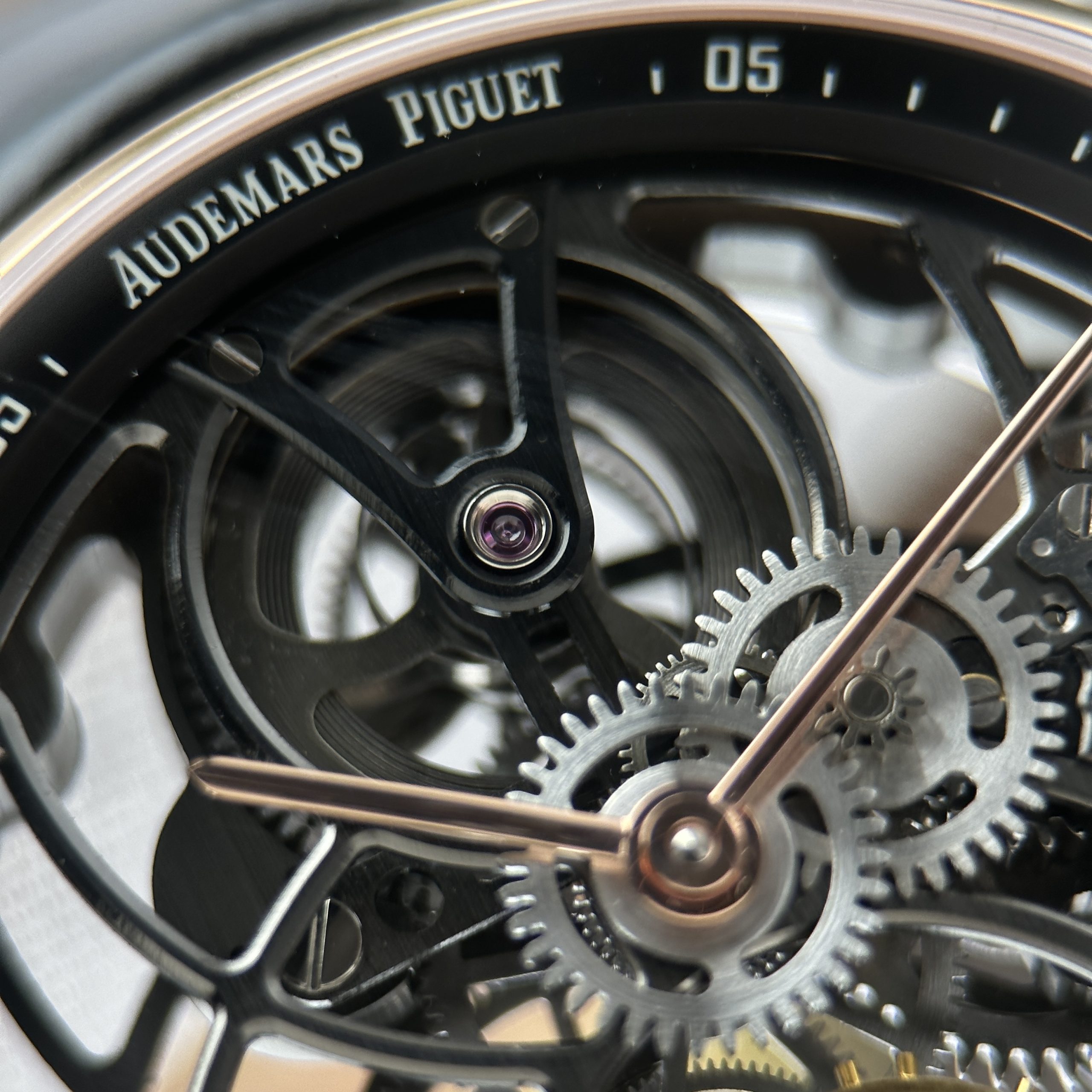 Audemars Piguet 26600 Replica Luxury Tourbillon Openwork Rose Gold Plated Leather Strap 41mm - Image 9