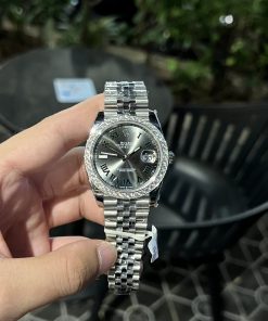 Rolex Datejust 126334 Custom Diamonds Moissanite Gray Dial 41mm