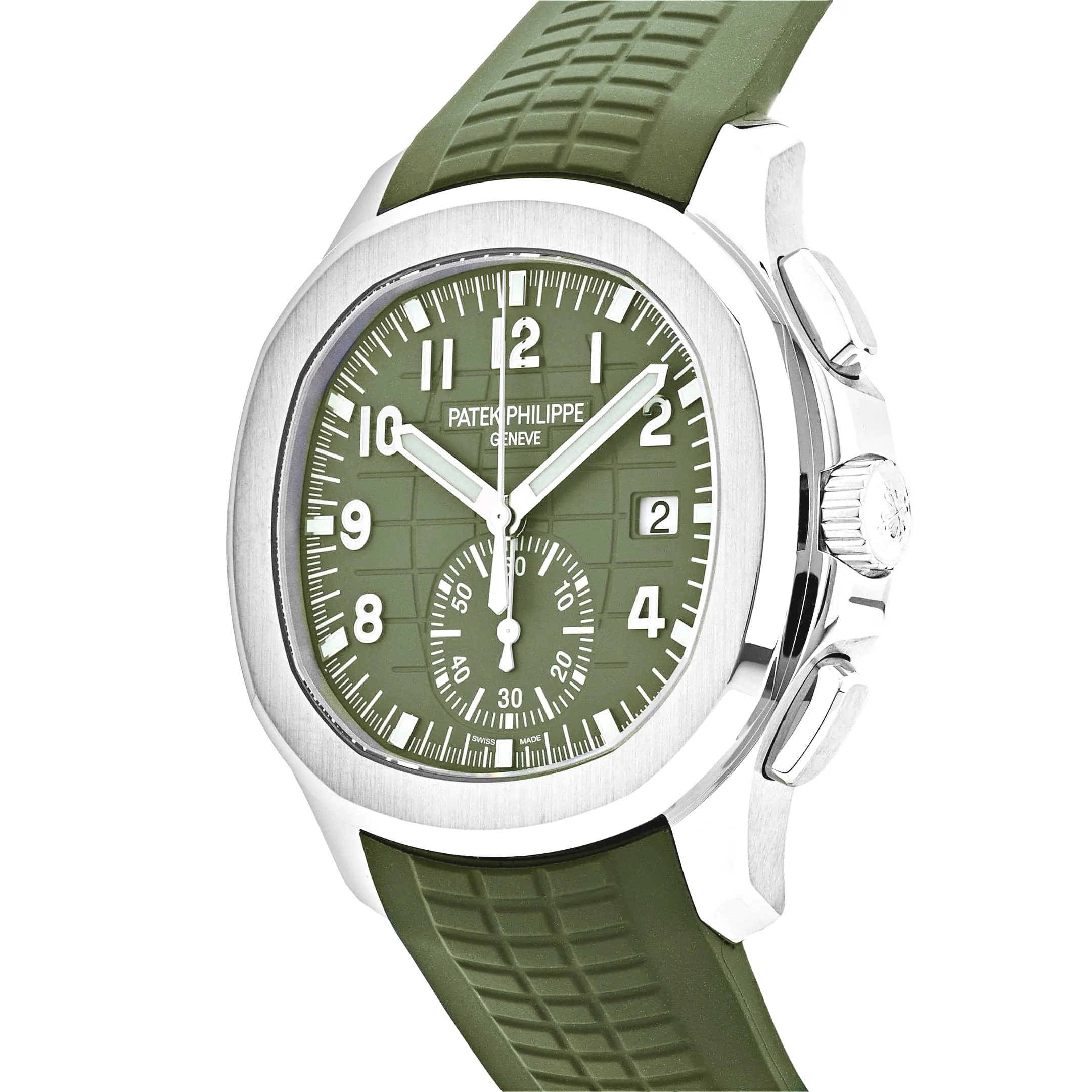 Patek Philippe Aquanaut 5968G-010 Chronograph White Gold Khaki Green Dial - Image 4
