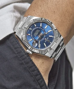 Alternative view of Rolex Sky-Dweller 336934 Stainless Steel Blue Dial Oyster 42mm