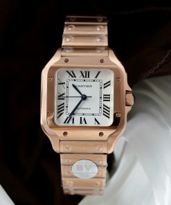 Cartier Santos Rep 11 Women’s Rose Gold Plated White Dial BV Factory 35.5mm