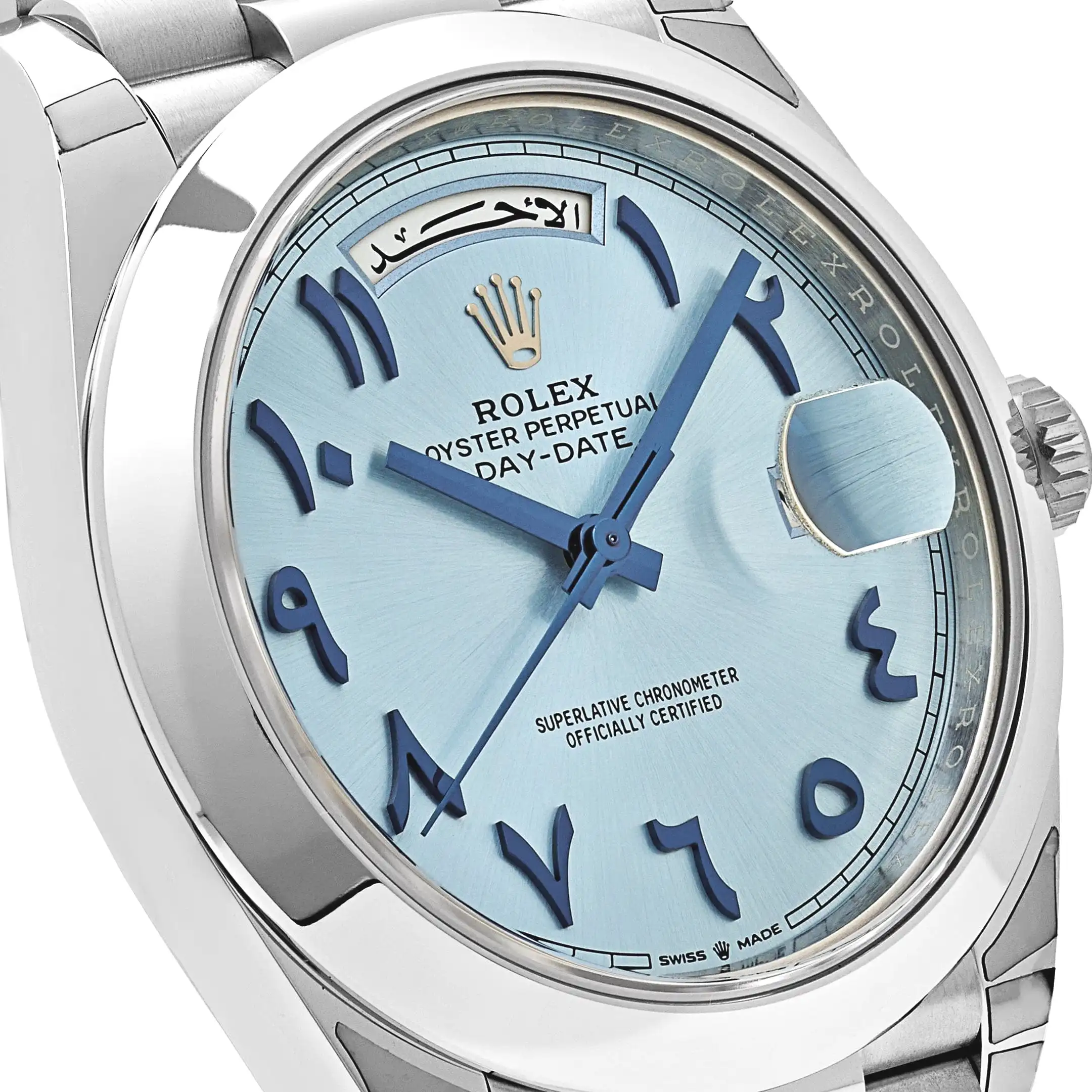 Rolex Day-Date 40 228206 Platinum Ice Blue Arabic Dial Smooth Dial - Image 5