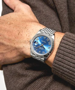 Alternative view of Rolex Datejust 41 126334 Stainless Steel Blue Dial Jubilee