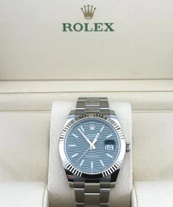 Alternative view of Rolex Datejust 41 126334 Stainless Steel Green Motif Dial Oyster