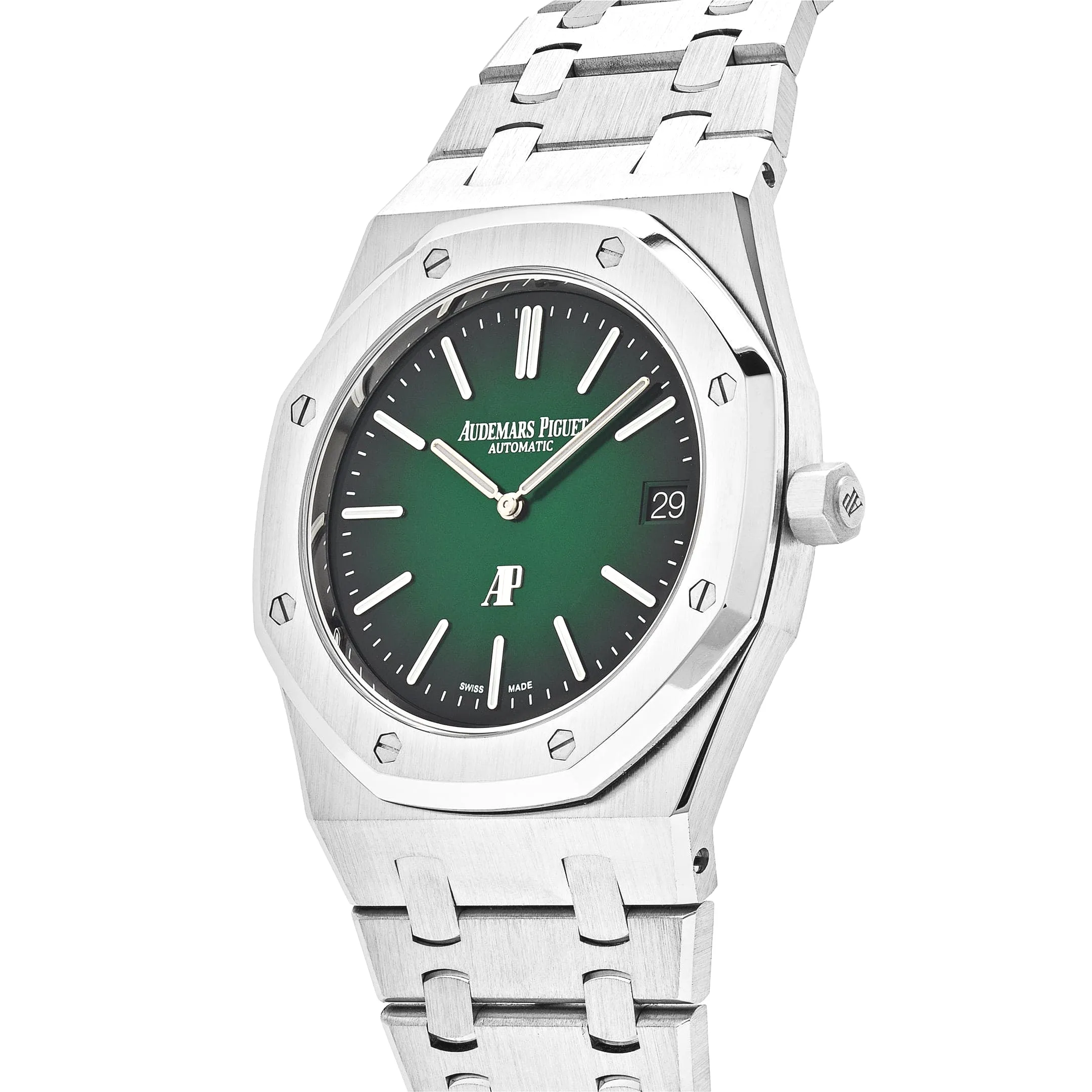 Audemars Piguet Royal Oak 15202PT.OO.1240PT.01 ‘Jumbo’ Extra-Thin Platinum Green Dial - Image 3
