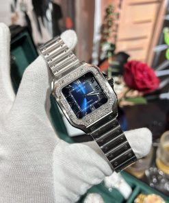 Alternative view of Catier Santos Customs Moissanite Diamonds Bezel Best Replica 39.8mm