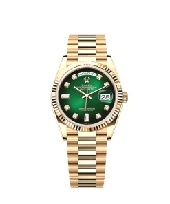 Rolex Day-Date 36 128238 Yellow Gold Green Diamond Dial