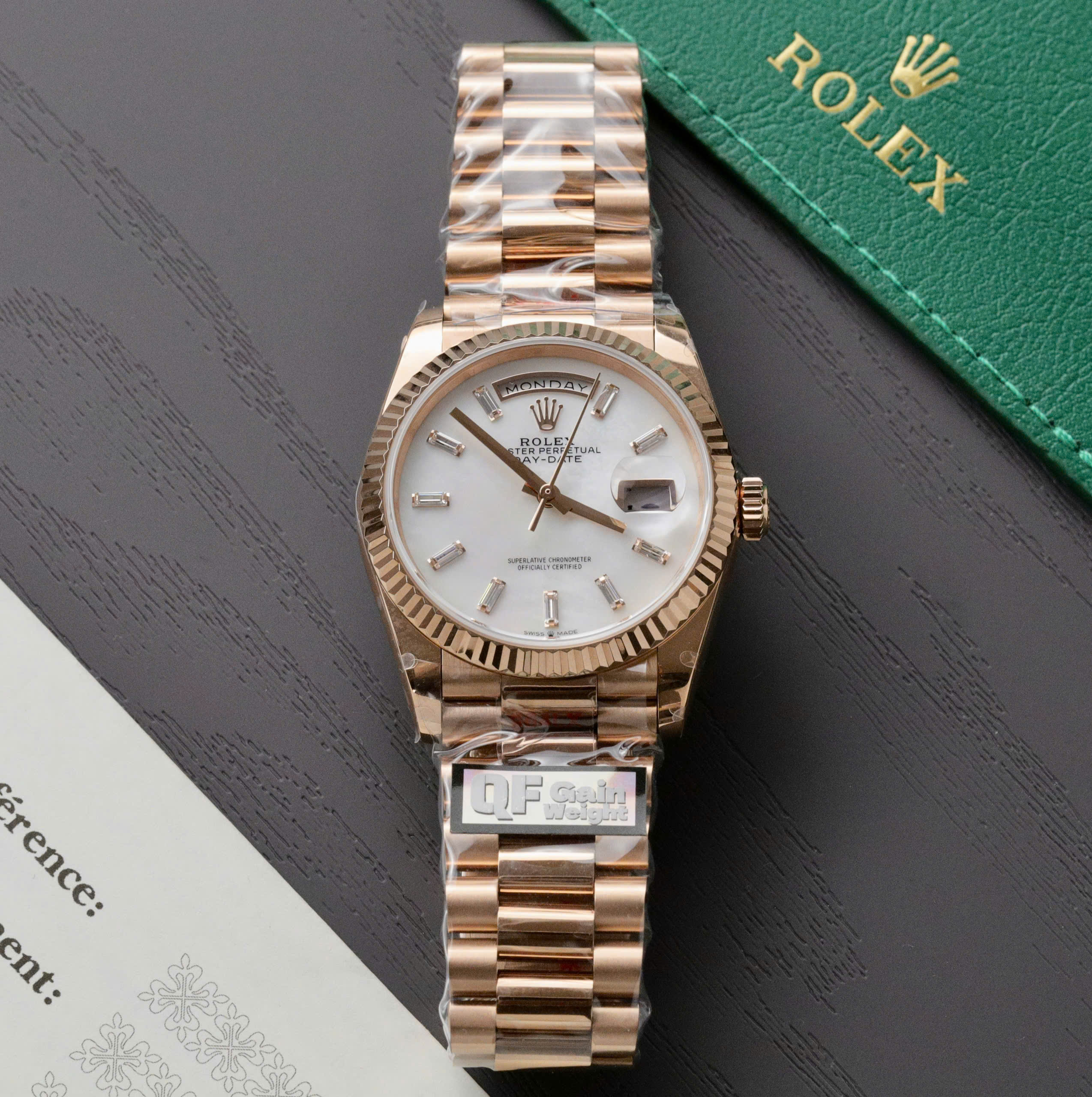 Rolex Day-Date 128238 Replica Watch MOP Face Weight 158gr Factory QF 36mm - Image 2