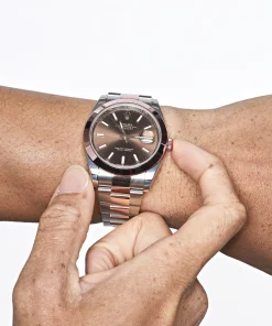 Alternative view of Rolex Datejust 41 126301 Stainless Steel Rose Gold Chocolate Dial